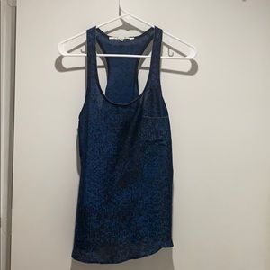 Black/blue print with beading